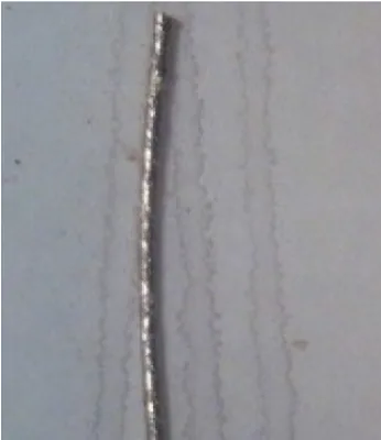 A thin coated wire, 0.2 mm in diameter, lying on a flat surface